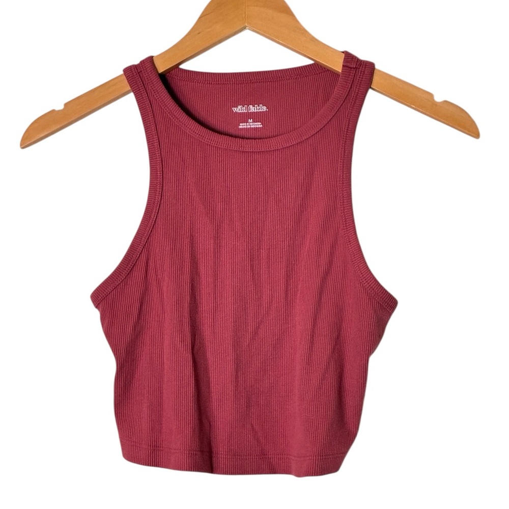 Wild Fable | LIKE NEW pink scoop neck ribbed knit stretchy fitted tank top